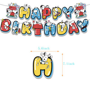 Set de Decoración para Fiesta de Cumpleaños con Temática de <span class=keywords><strong>Snoopy</strong></span>, Pancarta, Adorno para Pastel, Globos, Vajilla para Niños y Adultos, Celebración de Cumpleaños - Product Image 4