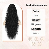 Perruque longue ondulée naturelle U-tip style européen et américain, 140g, grande pièce à clipser, queue de cheval volumineuse, texture ondulée