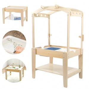 Children's Solid Wood <b>Activity</b> <b>Table</b> Kindergarten Game <b>Table</b> Sand Water <b>Table</b> Montessori Science Experiment Multifunctional Toy - Product Image 1