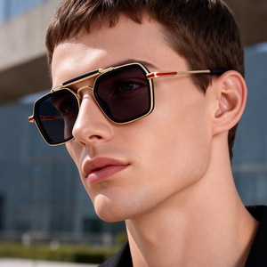 Lunettes de soleil Thom Browne à monture carrée pour hommes, protection UV400, monture en métal noir et plastique, pare-soleil de classe 2 LY-98426 - Product Image 4
