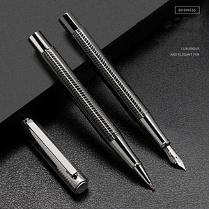 Juego de Plumas Estilográficas NM-55F, Color Negro Metálico, Punta de Acero Inoxidable, Logotipo Personalizado, Escritura, Finanzas Estudiantiles, Embalaje Suelto, Uso Promocional - Product Image 3