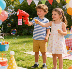 Pistolet à bulles électrique pour enfants avec lumière LED, jouet à bulles automatique avec solution à bulles pour fête d'été en plein air, cadeau pour garçon et fille - Product Image 4