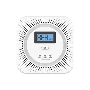 Alarme de detector de vazamento de gás natural GLP montado na parede, para segurança doméstica e cozinha, sensor de detector de monóxido de carbono, alarme de co