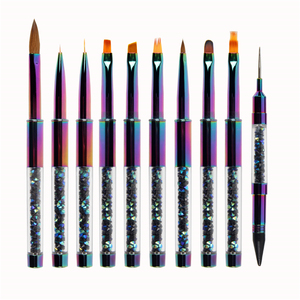 BQAN-Juego de pinceles de Gel para <span class=keywords><strong>uñas</strong></span>, juego de brochas de Gel de un solo golpe con mango de Metal oro rosa UV oblicuo, OEM Logo <span class=keywords><strong>2021</strong></span> - Product Image 6