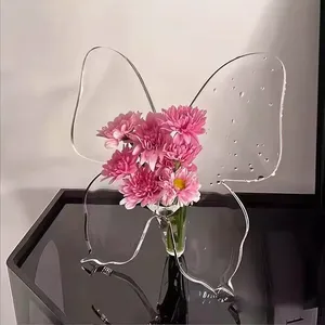 इन शैली सरल आधुनिक घर सजावटी ऐक्रेलिक तितलियाँ पर्यावरण पर्यावरण के अनुकूल प्लास्टिक फूलों वर्ग आकार के साथ - Product Image 2