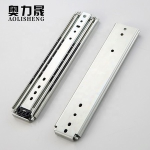 76mm de ancho 3 veces Ferrocarril rodamiento de bolas de extensión completa telescópica <span class=keywords><strong>muebles</strong></span> industrial pesado cajón ferroviario - Product Image 1