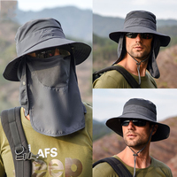 Sombrero de Pesca y Senderismo de Secado Rápido con Protección Solar UV, Ala Ancha y Cubre Cuello