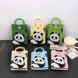 Bolsos cruzados de punto de la serie Panda de moda <span class=keywords><strong>para</strong></span> mujer, monederos de muñeca con nudo <span class=keywords><strong>para</strong></span> teléfono móvil - Product Image 3