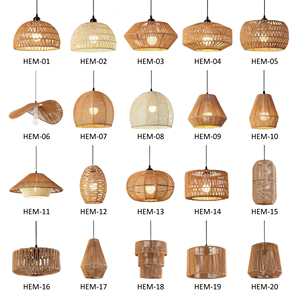 Lampe suspendue LED Wabi-Sabi, luminaire suspendu tissé à la main, texture naturelle, design moderne style ferme, pour lustres et suspensions - Product Image 1