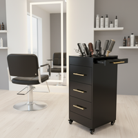 Chariot de coiffeur haut de gamme de qualité supérieure, chariot à outils de salon de coiffure, armoire de rangement mobile avec tiroirs