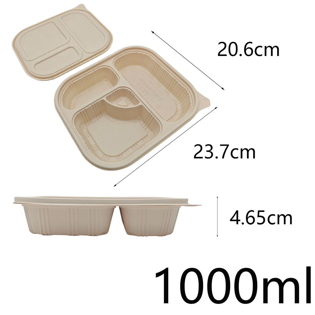 Disposable Biodegradable Food Container Lunch Box with Separate Lid for ...