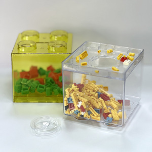 Mealheiro transparente do bloco de construção das crianças de grande capacidade de grande porte com função de armazenamento e retirada do dinheiro - Product Image 1