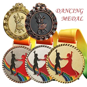 Design a buon mercato la tua danza 1 ° posto sport in metallo corsa di carnevale ginnastica medaglie personalizzate rosa premio medaglia di ballo produttore