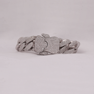 Bracelet chaîne cubaine en argent sterling 925 de qualité supérieure avec moissanite VVS, ajustement personnalisé, bijoux de luxe pour hommes et femmes - Product Image 2