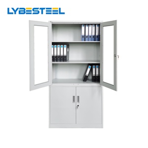 ตู้เก็บเอกสารเหล็ก <span class=keywords><strong>4</strong></span> ประตู จากโรงงานโดยตรง ตู้เหล็กเก็บของ ประตูบนเป็นกระจก ประตูล่างเป็นโลหะ - Product Image 1