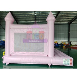 Château Gonflable Rose Pastel Princesse avec Toboggan et Éclairage – Combo de Saut et de Jeu pour Mariages, Anniversaires et <span class=keywords><strong>Location</strong></span> Commerciale - Product Image 5