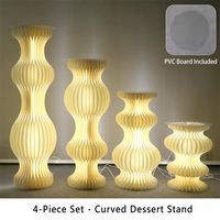 Colonnes romaines en papier pliables pour table de desserts, piliers de mariage, pièces de décoration pour vitrine, supports à gâteaux, accents de mariage