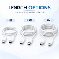 Kabel Data Pengisian Daya USB C ke USB C 5-Core Tembaga Murni 60W 3A TPE Lembut Pemasok Grosir