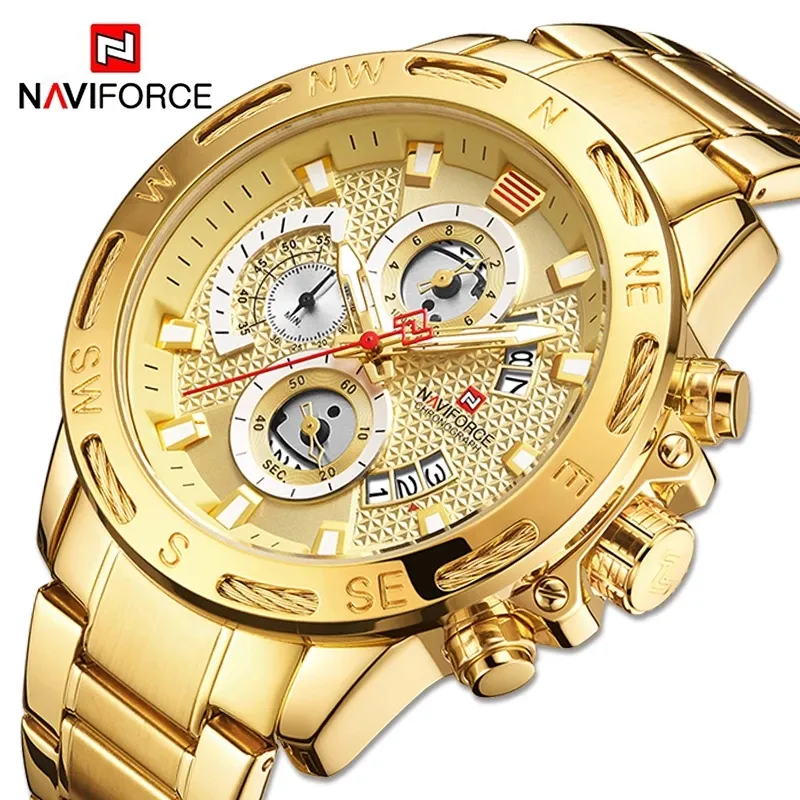 NAVIFORCE 9165 Men Sport Chronograph Watch NAVIFORCE Fashion Analog Quartz Men's Watches Top Luxury Brand Classic Male Clock