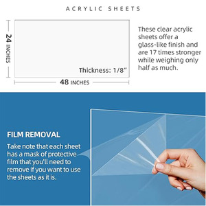 Plaques en acrylique transparent (PMMA) de 1/4 po d'épaisseur, 18x24, pour impression flexo, projets artisanaux, enseignes, vitrines, découpe avec graveur - Product Image 3