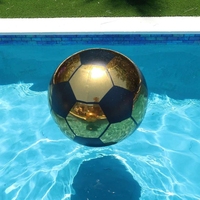 Ballon de football géant réfléchissant imprimé UV, imperméable, brillant, en PVC, gonflable, miroir, pour la décoration d'événements sportifs