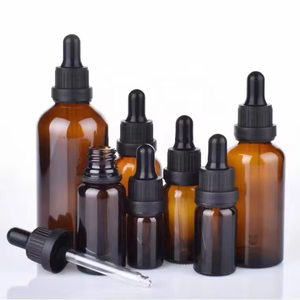 Bottiglia di olio essenziale di vetro ambrato da 5ml a 100ml con tappo a vite in plastica da 18mm per crema per la cura della pelle e crema per il viso forma piatta - Product Image 5