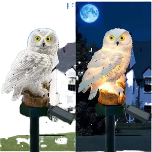 IP65 Waterproof Solar Garden <b>Lights</b> Cartoon Resin <b>Owl</b> Animal Landscape Decoration Elegant <b>Night</b> Lawn Ground Stake Decorations - Product Image 3