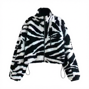 Custom Design Canvas Winter Fleece Jacket Unisex Full Zipper Stand Collar Front Logo Eco-Friendly High Street 360g Warm Casual - Product Image 1