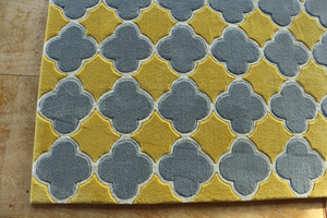 Grigio E Giallo Moderno Fatto A Mano Jacquard Geometrica coperta di Zona Per Loungeroom - Product Image 4