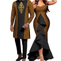 Robes sirène Dashiki pour femmes africaines grandes tailles, ensembles de pantalons assortis pour hommes, Bazin Riche, vêtements de couple écologiques