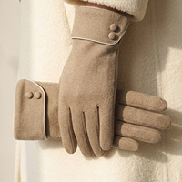 Gants d'hiver personnalisés brodés, chauds, durables, décontractés, longueur poignet, avec revers côtelé, en viscose/polyester doux, pour les doigts