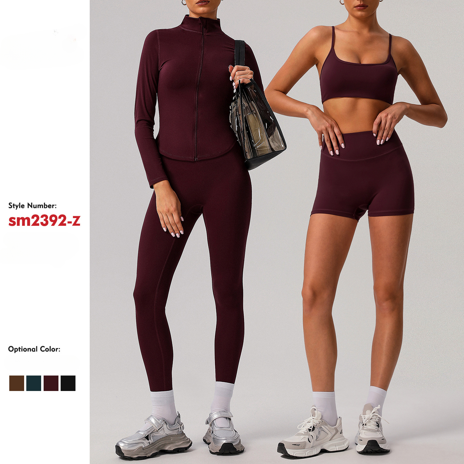 Custom High Quality Solid Front Logo Outdoor Sports Tights Fitness Yoga Wear Women High Waist Yoga Leggings Jacket Yoga Set