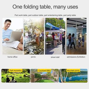 Mesa Plegable Portátil de Aleación de Aluminio para Acampar con Orificio para Sombrilla, para Comer al Aire Libre, Picnic, Piscina y Barbacoa - Muebles de Exterior - Product Image 6