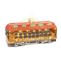 Voiturettes de funicular/voitures de montagne en verre soufflé peint à la main, style vintage, idéales comme pendentifs pour sapin de Noël