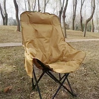 Chaise pliante rembourrée d'extérieur portable réglable à dossier haut, chaise lune en tissu Oxford, large et confortable, inclinable