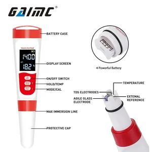 GAIMC MPH300 acuarios hidropónicos a prueba de agua 4 en 1 PH/TDS/EC/medidores de temperatura probador de pH de calidad del agua