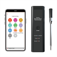 2024 Newest Smart Design Wireless Stainless Steel Ceramic Cooking BBQ Grilling Probe Meat Thermometer for OEM ODM