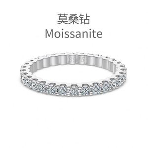 Bague d'éternité en argent sterling Dylam au design tendance, avec pierres de moissanite VVS1 couleur D, pour mariage ou promesse, bijoux raffinés - Product Image 4