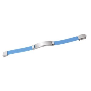 Light Blue EVA <b>Wristband</b> with Steel Bracelet Unique and Stylish Accessory - Product Image 2