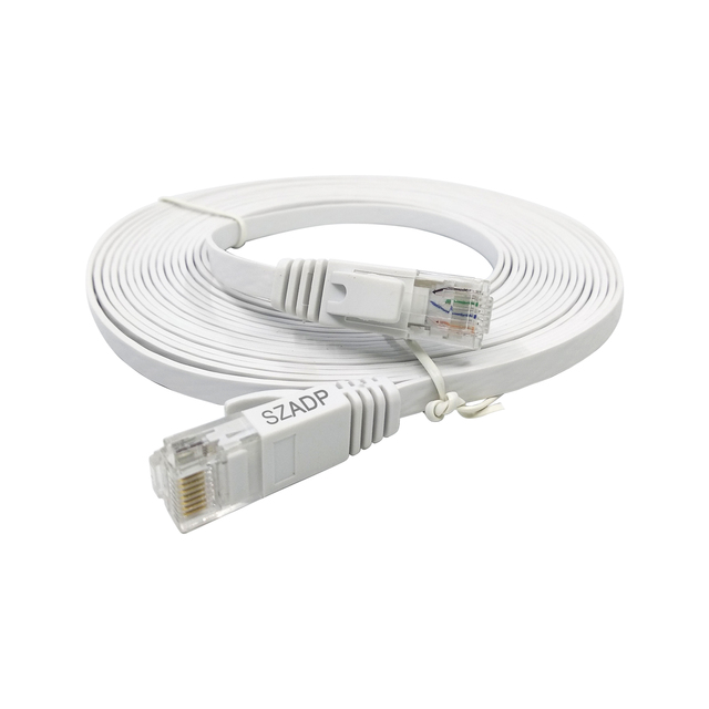 Cat8 SSTP 30AWG Flat 4 Pairs 30awg Patch Cord SFTP Network Cable RJ45 40Gbps 2000Mhz Cat 8 Ethernet Cable with RJ45 Connector
