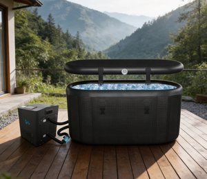 Bañera de hielo portátil ovalada Vanace con tapa, capacidad de 50-59 galones, para terapia de inmersión en frío para adultos - Product Image 1