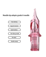 Cartouches d'aiguilles de tatouage permanentes jetables SAFEBOND EN02E en acier inoxydable (rose, 200 pièces/boîte) pour tatouage manuel des sourcils