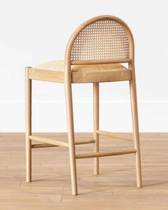 <span class=keywords><strong>Chaise</strong></span> <span class=keywords><strong>haute</strong></span> de style nordique moderne et simple pour la maison, en bois massif et en rotin de luxe léger à la française - Product Image 2