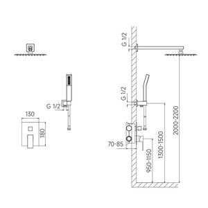 Bathroom Rain <b>Shower</b> <b>Head</b> Waterfall <b>Shower</b> <b>Head</b> Dual Function Ceramic Brass Body Hotel Bathroom Mixer Hidden <b>Shower</b> Set - Product Image 4