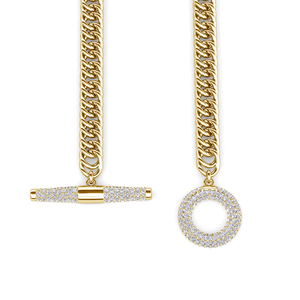 Collier à chaîne cubaine à la mode Daisini orné de cristaux <span class=keywords><strong>Swarovski</strong></span> Collier rétro plaqué <span class=keywords><strong>or</strong></span> 18 carats pour fête ou cadeau - Product Image 6