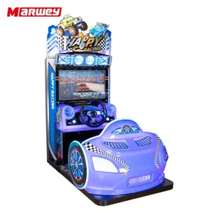Machine de jeu de divertissement d'intérieur, jeu de voiture d'arcade à pièces de monnaie, simulateur de course de voiture bleue, Machine de jeu de course