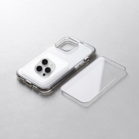 Étui de téléphone de luxe 3 en 1 avec protection d'écran en verre trempé et protection d'objectif d'appareil photo pour iPhone 18 17 16 15 14 13 12 Pro Max