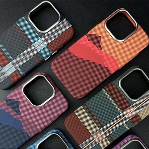 Stock vente en gros étui à texture kevlar magnétique patch à l'eau pour iPhones 15 Pro Max étuis magnétiques pour téléphone portable pour <span class=keywords><strong>iPhone</strong></span> 14 12 13 - Product Image 4