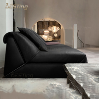 BESTING Modern Luxury Minimalist Design Anpassbares schwarzes Leder/Stoffs ofa Gepolstertes Klapp sofa