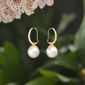 Boucles d'oreilles pendantes fines en acier inoxydable 316L plaqué or PVD, design goutte de perle durable et résistant - Product Image 3